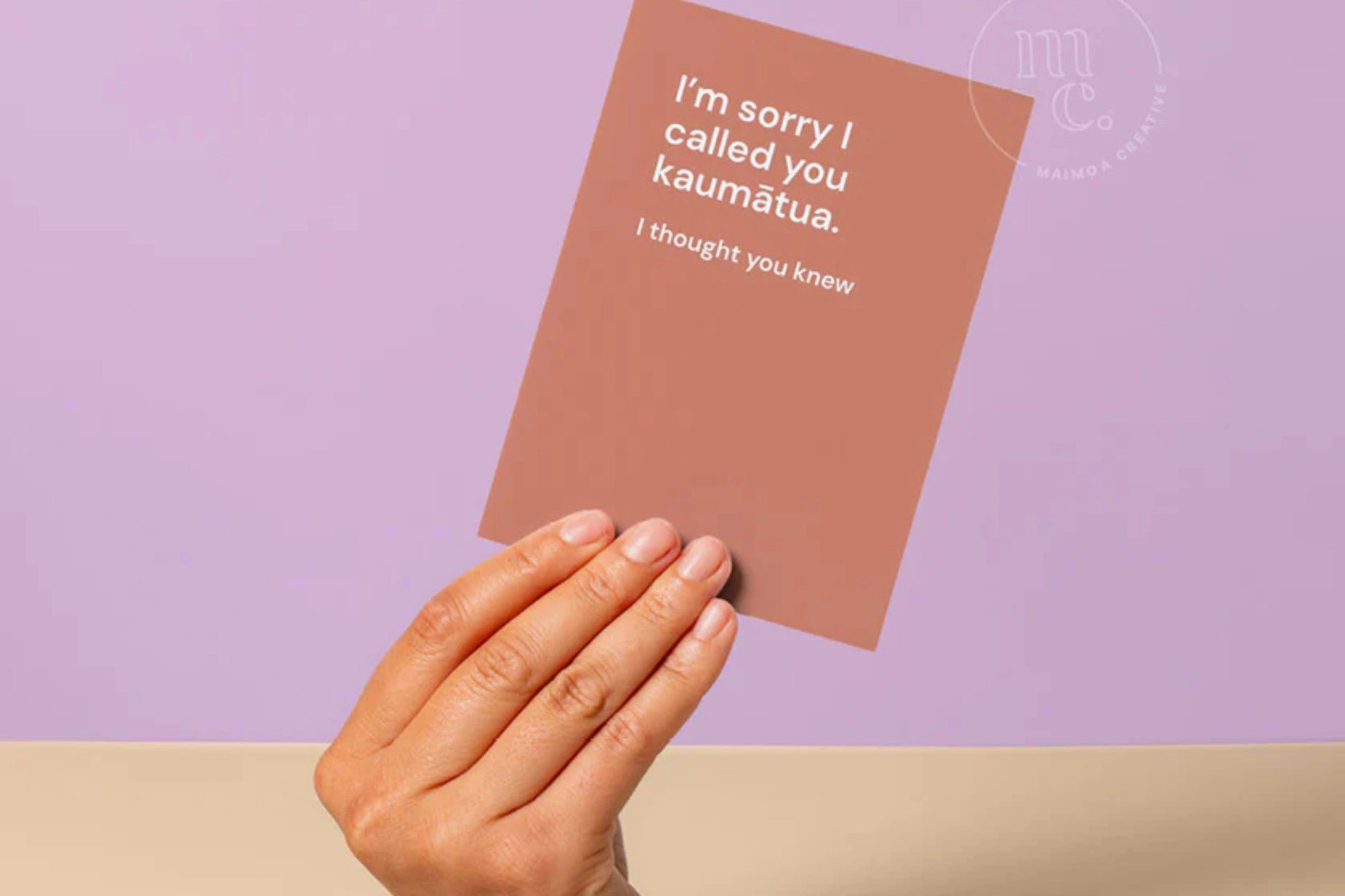 I'm sorry I called you kaumātua greeting card