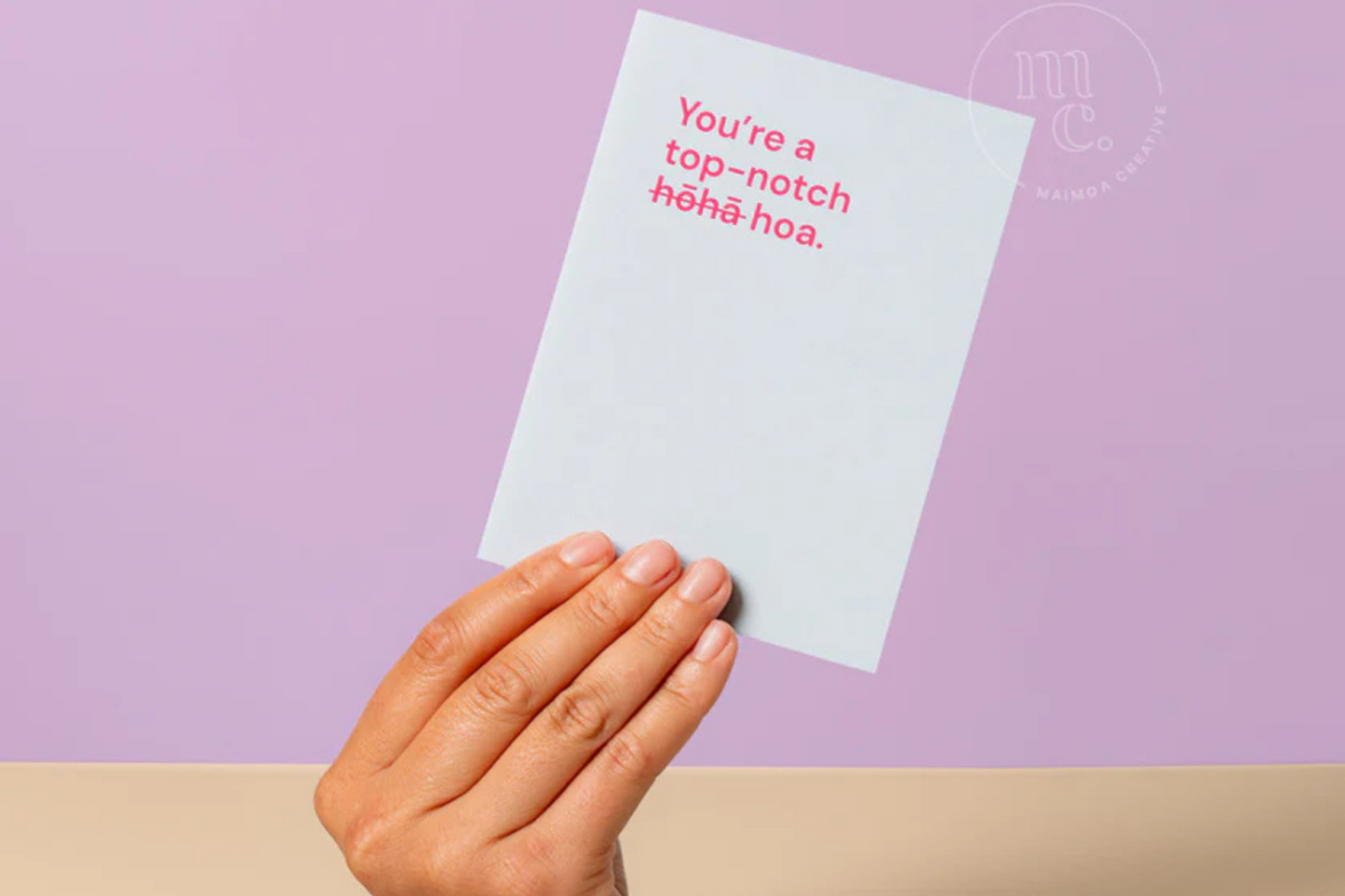 'YOU'RE A TOP-NOTCH HOA' GREETING CARD.
