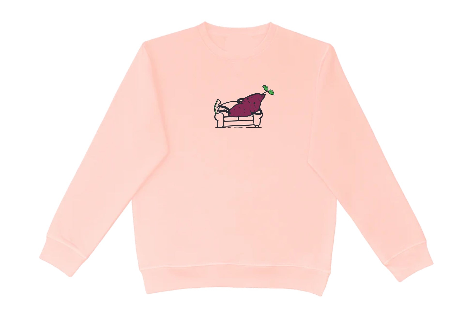 Flat lay of the Couch Kūmaru crewneck – unisex, Māori-inspired cotton/polyester hoodie for everyday NZ wear.