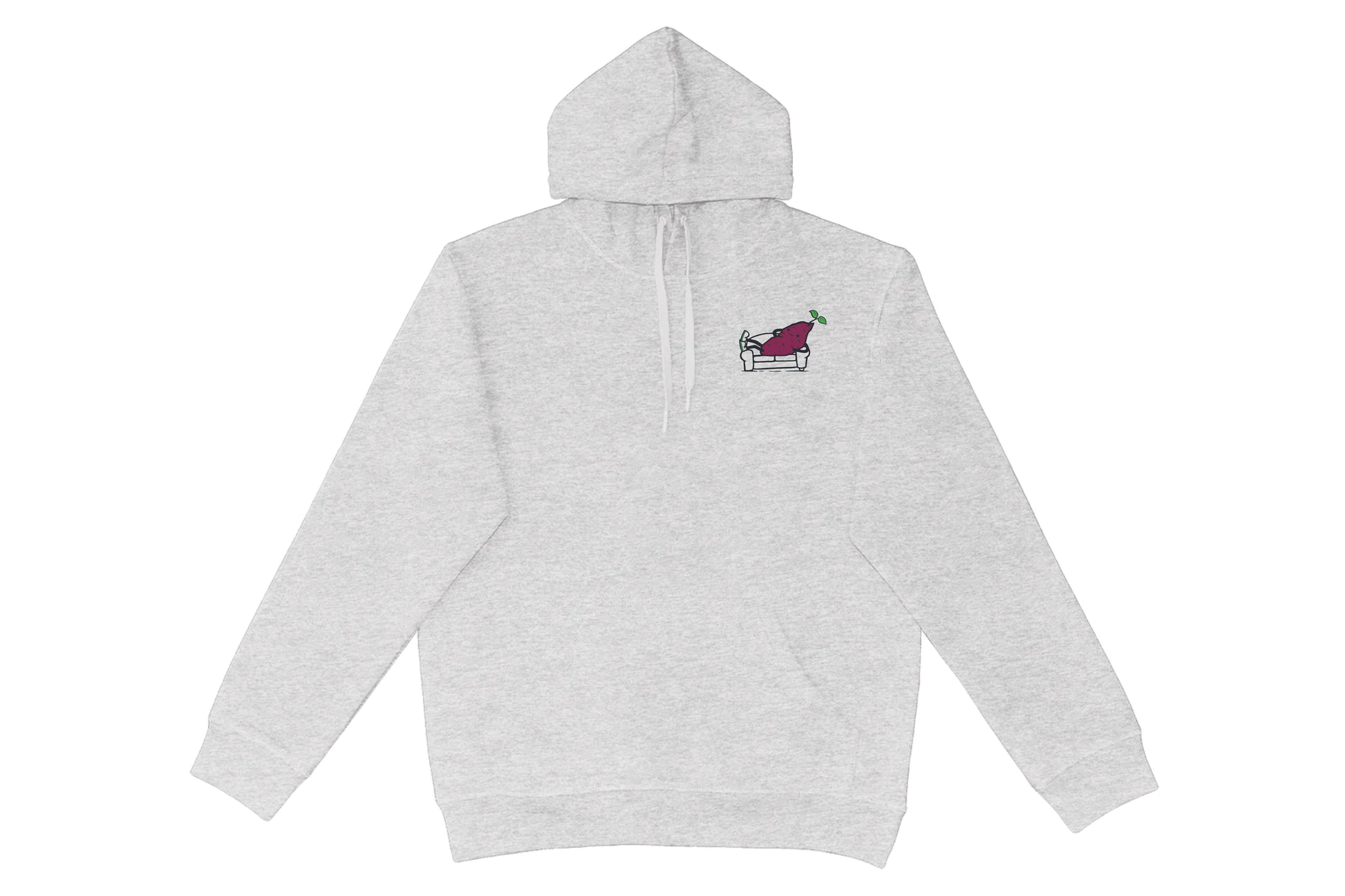 Flat lay of the Couch Kūmara Hoodie – unisex, Māori-inspired cotton/polyester hoodie for everyday NZ wear.