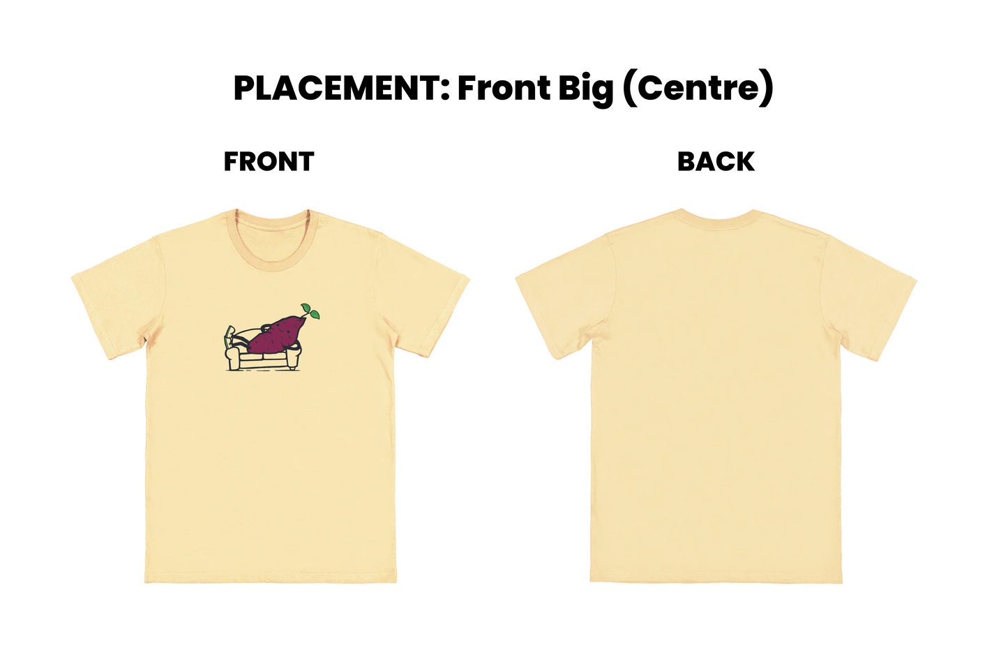 Flat lay of the Couch Kumara Tee – unisex, Māori-inspired cotton T-shirt for everyday NZ wear.