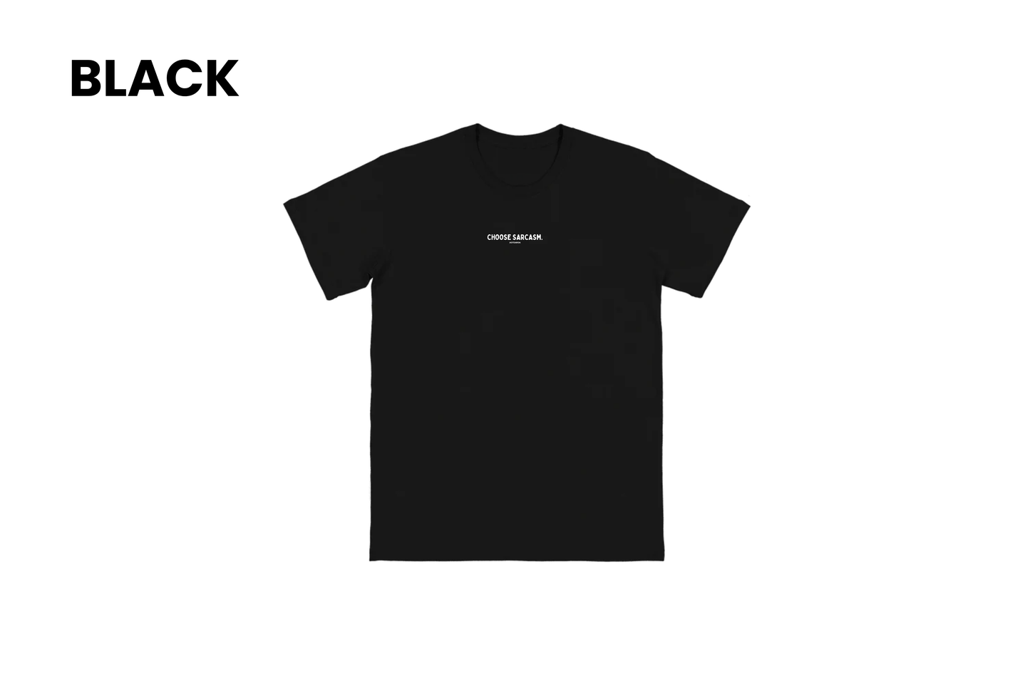 Flat lay of the HINT OF SARCASM T-shirt in black with white text, part of our Māori men's and women's clothing NZ collection.