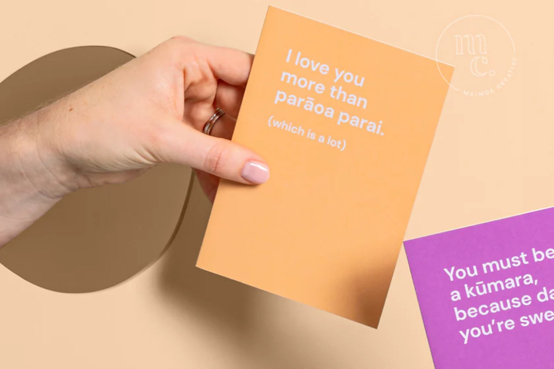 'I LOVE YOU MORE THAN PARĀOA PARAI' GREETING CARD.