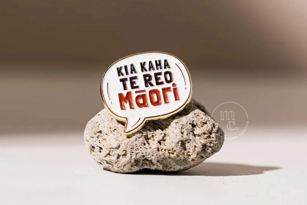 Kia Kaha Te Reo Māori enamel badge