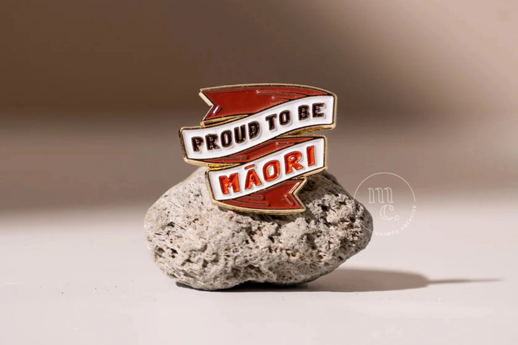 Proud to be Māori enamel badge