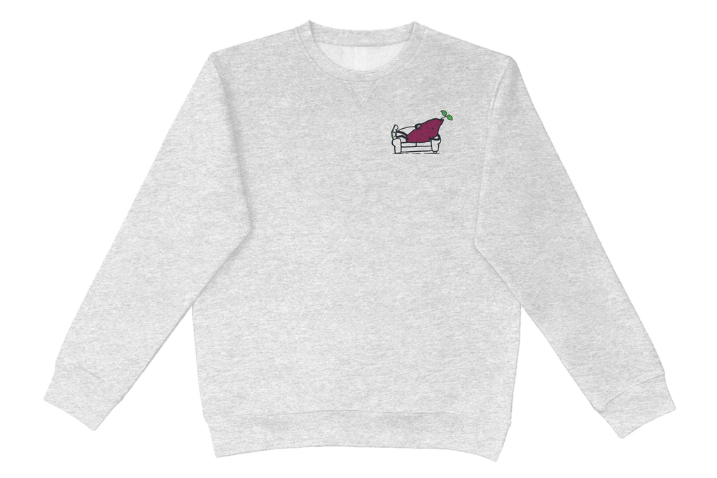 Flat lay of the Couch Kūmaru crewneck – unisex, Māori-inspired cotton/polyester hoodie for everyday NZ wear.