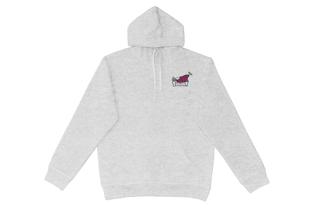 Flat lay of the Couch Kūmara Hoodie – unisex, Māori-inspired cotton/polyester hoodie for everyday NZ wear.