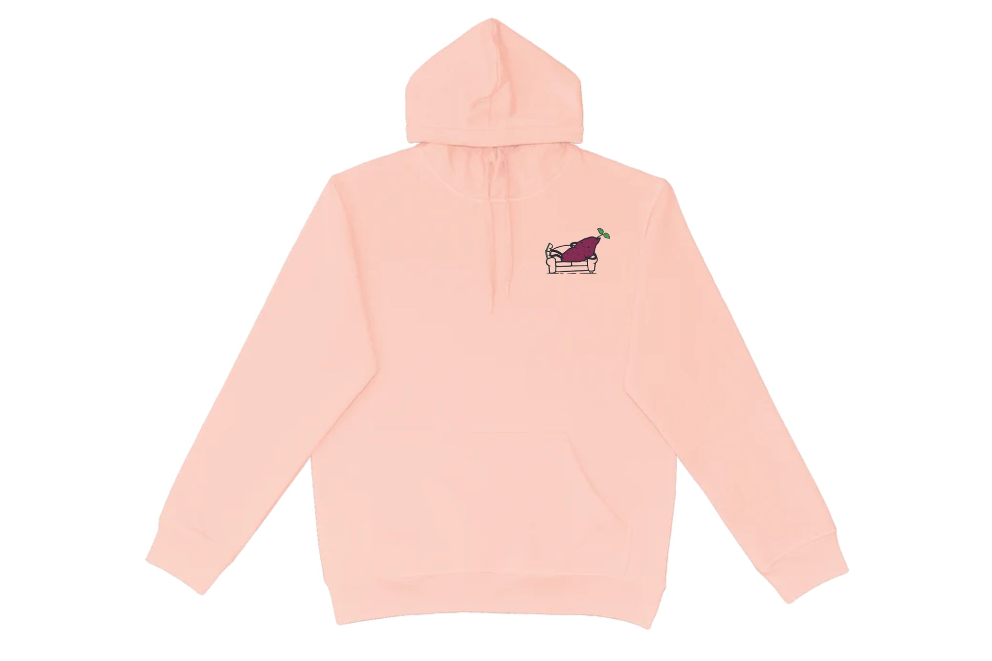 Flat lay of the Couch Kūmara Hoodie – unisex, Māori-inspired cotton/polyester hoodie for everyday NZ wear.