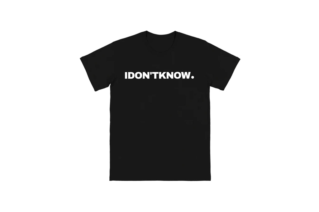 Flat lay of I DON'T KNOW Tee – unisex, Māori-inspired cotton T-shirt for everyday NZ wear.