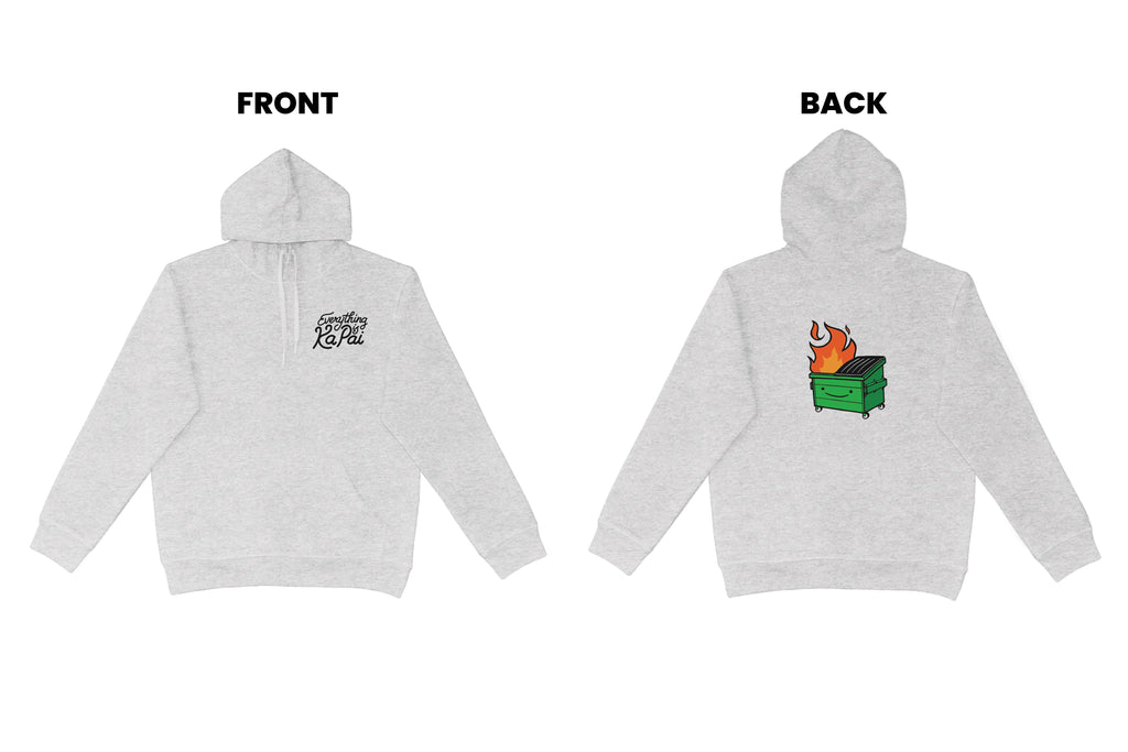 Flat lay of the Everything is Ka Pai Hoodie – unisex, Māori-inspired cotton/polyester hoodie for everyday NZ wear.