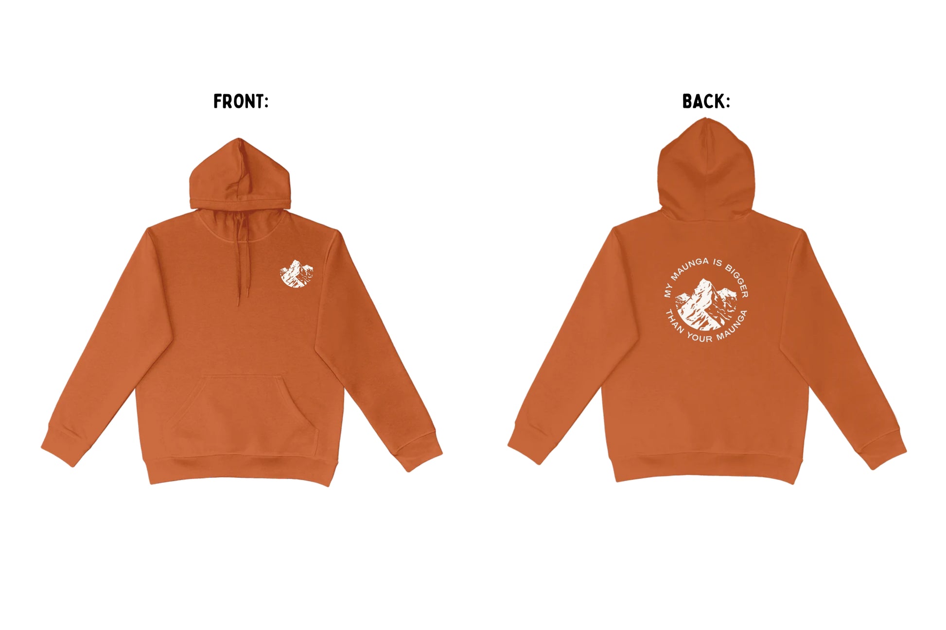 Flat lay of the Maunga Hoodie – unisex, Māori-inspired cotton/polyester hoodie for everyday NZ wear.