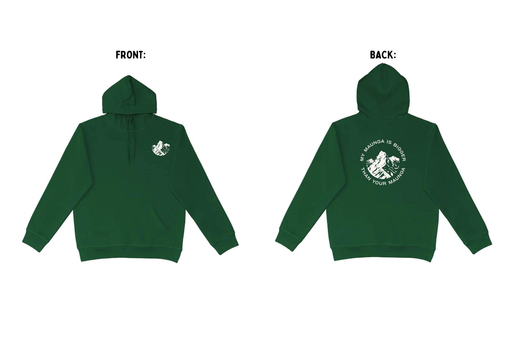 Flat lay of the Maunga Hoodie – unisex, Māori-inspired cotton/polyester hoodie for everyday NZ wear.