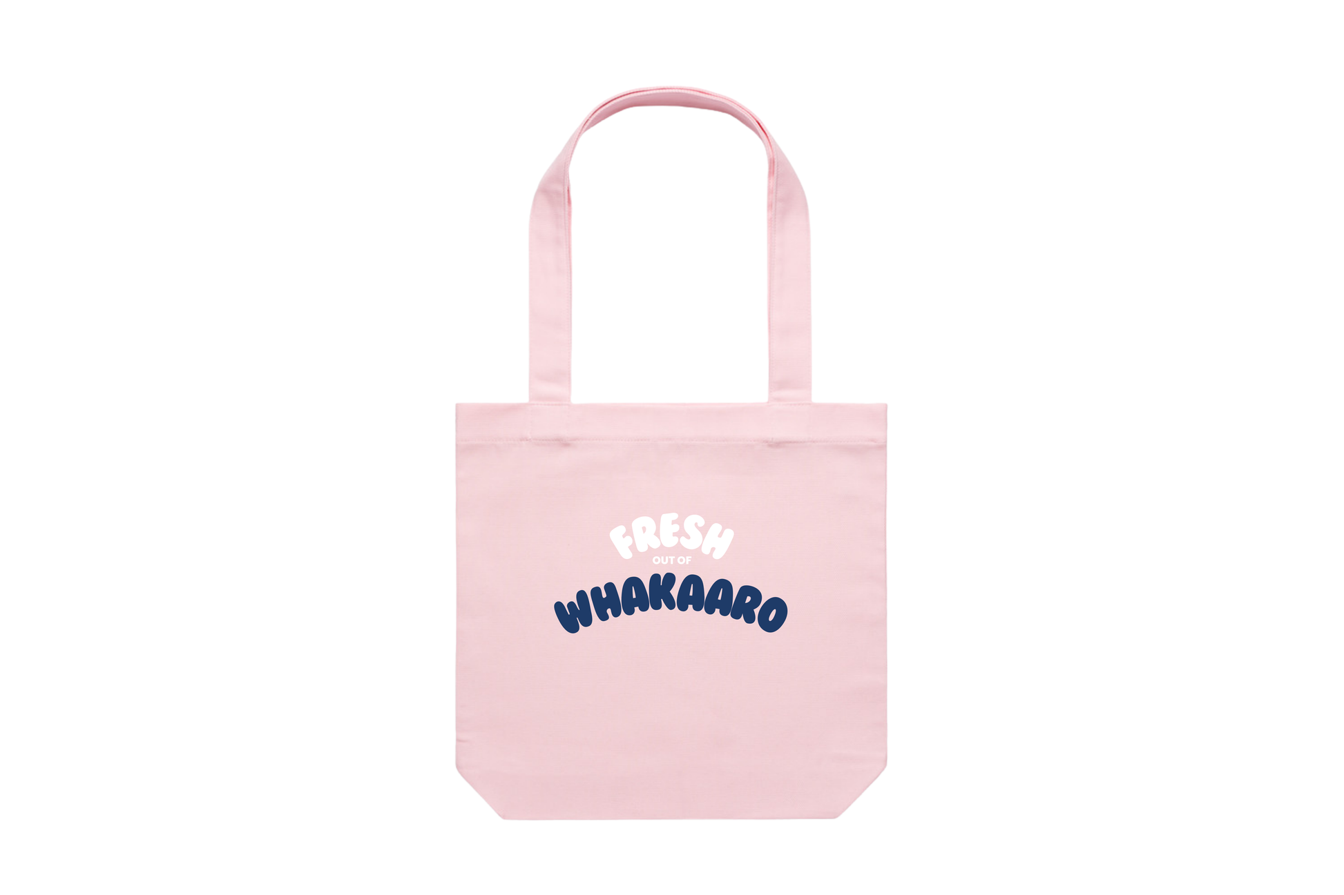 Flat lay of the FRESH OUT OF WHAKAARO tote bag, part of our Māori clothing and accessories for women and men.