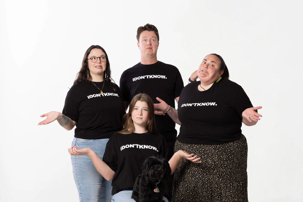 I DON'T KNOW Tee – unisex, Māori-inspired cotton T-shirt for everyday NZ wear.