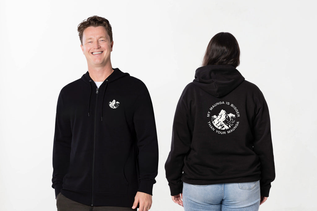 MY MAUNGA IS BIGGER THAN YOUR MAUNGA ZIP HOODIE.